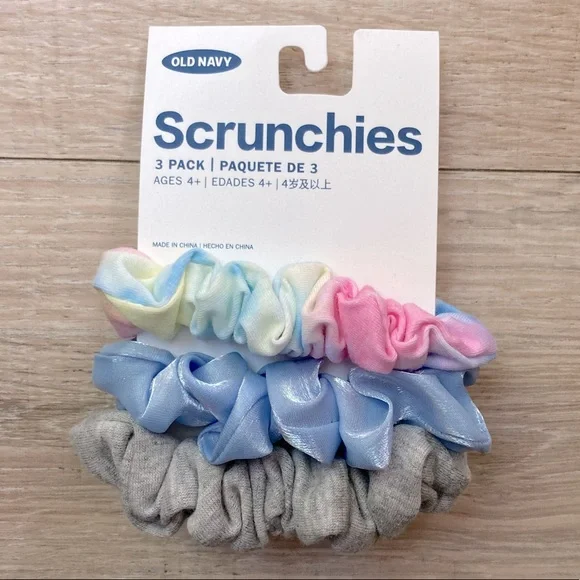 3 FOR $25 Old Navy Tie Dye Cool 3 Pack Scrunchies NWT - Picture 1 of 5